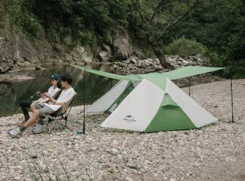 14 159 р. Палатка Naturehike Butterfly 2-местная, алюминиевый каркас, бело-зеленая Naturehike nh21yw132-whgr  с доставкой в г. Керчь. Увеличить фотографию 4