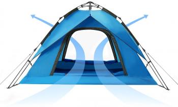 8 529 р. Палатка Naturehike 3-местная, быстросборная, синяя Naturehike nh21zp008-3bl  с доставкой в г. Керчь. Увеличить фотографию 3