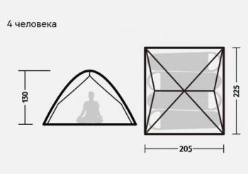9 179 р. Палатка Naturehike 4-местная, быстросборная, серо-красная Naturehike nh21zp008-4grrd  с доставкой в г. Керчь. Увеличить фотографию 3
