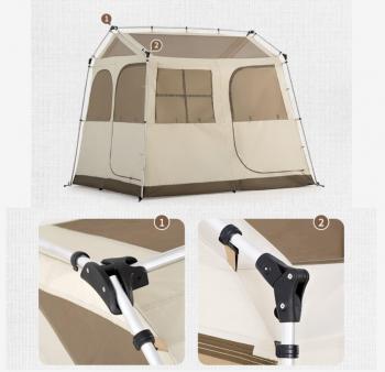 29 739 р. Палатка Naturehike Village 5.0 4-местная, алюминиевый каркас, снежная юбка, бежевая Naturehike nh21zp009-kh  с доставкой в г. Керчь. Увеличить фотографию 13
