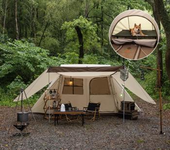 29 739 р. Палатка Naturehike Village 5.0 4-местная, алюминиевый каркас, снежная юбка, бежевая Naturehike nh21zp009-kh  с доставкой в г. Керчь. Увеличить фотографию 8