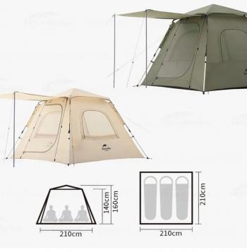 20 789 р. Палатка Naturehike Ango 3-местная, быстросборная, снежная юбка, бежевая Naturehike nh21zp010-khskr  с доставкой в г. Керчь. Увеличить фотографию 5