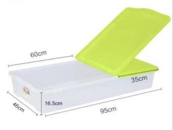 5 389 р. Короб для хранения IRIS UNDER-BED PLASTIC BOX 46л, зеленый IRIS OHYAMA ub950-gr  с доставкой в г. Керчь. Увеличить фотографию 3