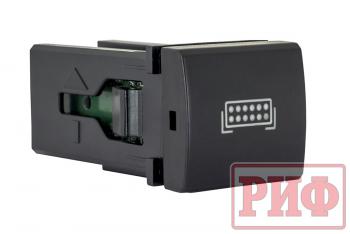 Кнопка ВКЛВЫКЛ, голубой, FRONT LIGHTS TOYOTA 22x22 РИФ rif22-1-7111904