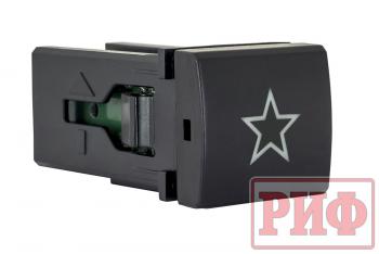 909 р. Кнопка ВКЛВЫКЛ, голубой, универсальная, TOYOTA 22x22 РИФ rif22-1-7112204  с доставкой в г. Керчь. Увеличить фотографию 1