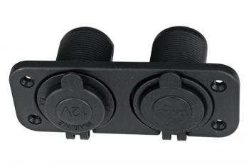 1 249 р. Розетка комбинированная с USB 3,1А на монтажной панели РИФ rif22-4-1009100  с доставкой в г. Керчь. Увеличить фотографию 2