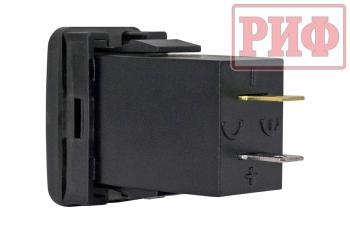 1 589 р. Розетка USB 2 QC 3.0 с вольтметром для Toyota 32x20 РИФ rif22-4-1013500  с доставкой в г. Керчь. Увеличить фотографию 2
