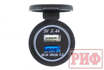1 949 р. Розетка USB 2.4А, QC 3.0 34x37х54 РИФ rif22-4-1014100  с доставкой в г. Керчь. Увеличить фотографию 3