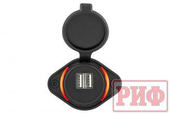 1 249 р. Розетка USB 3,1А накладное крепление, красная подсветка РИФ rif22-4-21450  с доставкой в г. Керчь. Увеличить фотографию 3