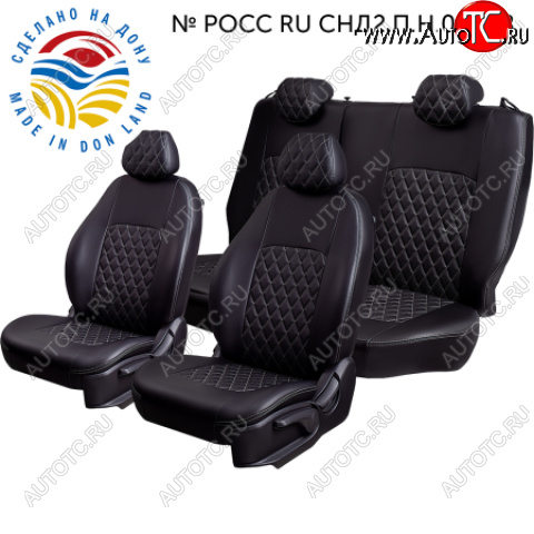 9 449 р. Чехлы модельные (РЗС60/40+подлок., 3Г, Илана- Орегон) Турин-Ромб Lord Autofashion  Chery Tiggo 7 PRO (2019-2025) (черный/серый/серый)  с доставкой в г. Керчь