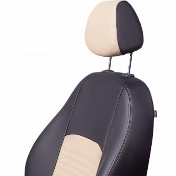 9 449 р. Комплект чехлов для сидений (РЗС 60/40 3Г Илана+Орегон) ТУРИН СТ Lord Autofashion Geely Coolray SX11 дорестайлинг (2018-2023) (черный, вставка бежевая, строчка бежевая)  с доставкой в г. Керчь. Увеличить фотографию 6
