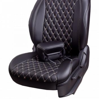12 499 р. Комплект чехлов для сидений (ЦЗС Орегон) БАЙРОН ст БАЙРОН Lord Autofashion  Лада Нива 4х4  2121 (1977-2019) 3 дв. дорестайлинг (черный, вставка черная, строчка бежевая)  с доставкой в г. Керчь. Увеличить фотографию 4