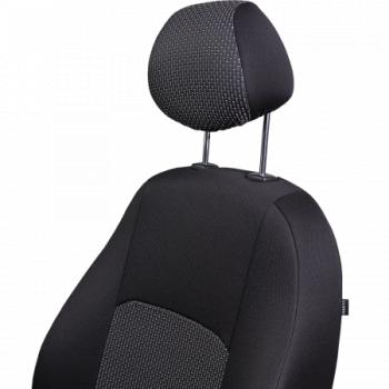 6 249 р. Комплект чехлов для сидений ( ЦЗС 2 горба Жаккард) Дублин Lord Autofashion Nissan Almera Classic седан B10 (2006-2013) (черный, вставка Сеул серая)  с доставкой в г. Керчь. Увеличить фотографию 5