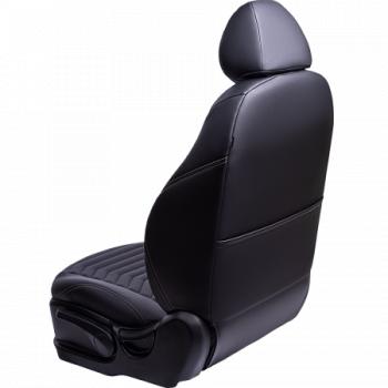 17 399 р. Комплект чехлов для сидений (к.Elegance РЗС 40/60+подлок. 3Г Орегон) БАЙРОН ст ПРЕЗИДЕНТ Lord Autofashion  Skoda Octavia  A7 (2012-2020) дорестайлинг лифтбэк, дорестайлинг универсал, рестайлинг лифтбэк, рестайлинг универсал (черный, вставка черная, строчка бежевая)  с доставкой в г. Керчь. Увеличить фотографию 4