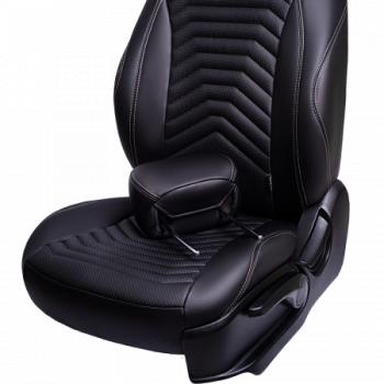 17 399 р. Комплект чехлов для сидений (к.Elegance РЗС 40/60+подлок. 3Г Орегон) БАЙРОН ст ПРЕЗИДЕНТ Lord Autofashion  Skoda Octavia  A7 (2012-2020) дорестайлинг лифтбэк, дорестайлинг универсал, рестайлинг лифтбэк, рестайлинг универсал (черный, вставка черная, строчка бежевая)  с доставкой в г. Керчь. Увеличить фотографию 11