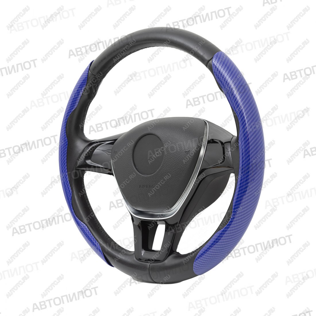 1 029 р. Накладка на руль (комплект BLW-042 карбон) Автопилот   (синий)  с доставкой в г. Керчь