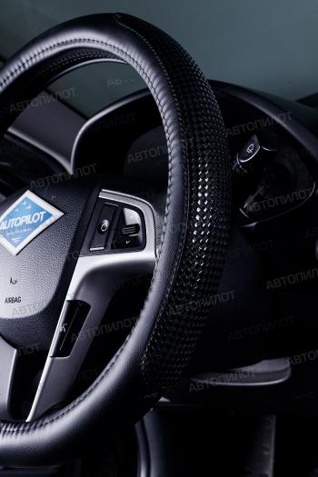 699 р. Оплётка на руль (37-39см BLW-001 кож/зам ) Автопилот Lexus LX570 J200 дорестайлинг (2007-2012) (черный)  с доставкой в г. Керчь. Увеличить фотографию 2