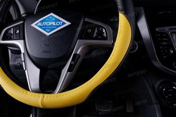 939 р. Оплётка на руль (37-39см BLW-003 кож/зам ) Автопилот   (черный/желтый)  с доставкой в г. Керчь. Увеличить фотографию 2