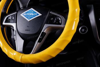 749 р. Оплётка на руль (37-39см BLW-012 кож/зам) Автопилот   (желтый)  с доставкой в г. Керчь. Увеличить фотографию 2