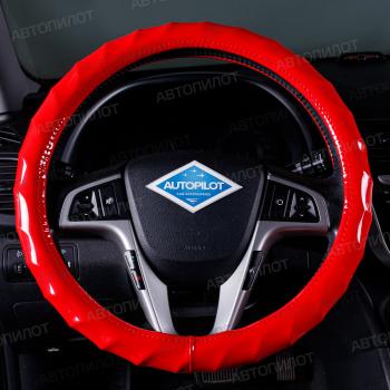 Оплётка на руль (37-39см BLW-012 кож/зам) Автопилот  (красный)