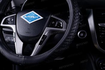 829 р. Оплётка на руль (37-39см BLW-020 кож/зам) Автопилот   (черный)  с доставкой в г. Керчь. Увеличить фотографию 4