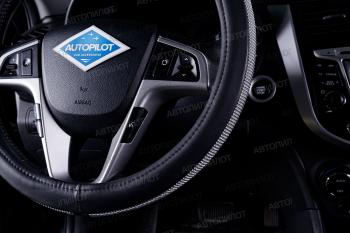 549 р. Оплётка на руль (37-39см BLW-025 кож/зам) Автопилот   (черный)  с доставкой в г. Керчь. Увеличить фотографию 3