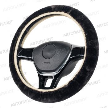 329 р. Оплётка на руль (37-40 см искусственный мех короткий ворс) Автопилот   (серый)  с доставкой в г. Керчь. Увеличить фотографию 3