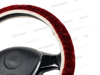 329 р. Оплётка на руль (37-40 см искусственный мех короткий ворс) Автопилот   (красный)  с доставкой в г. Керчь. Увеличить фотографию 2