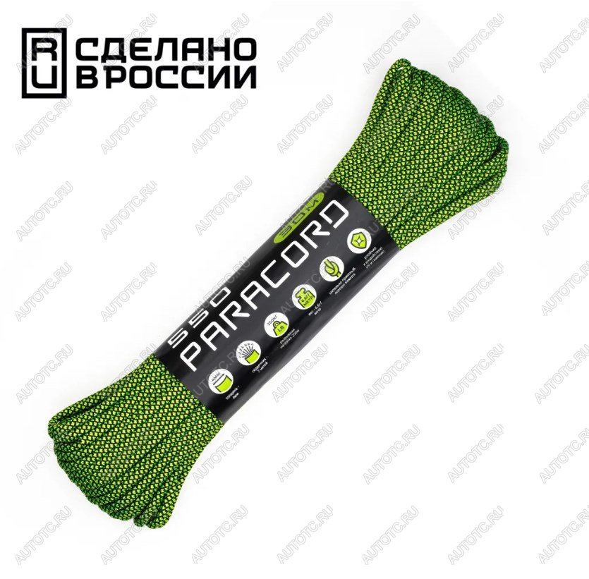 659 р. Паракорд 550 CORD nylon 30м (neon green snake)  550.n30.ngs  с доставкой в г. Керчь
