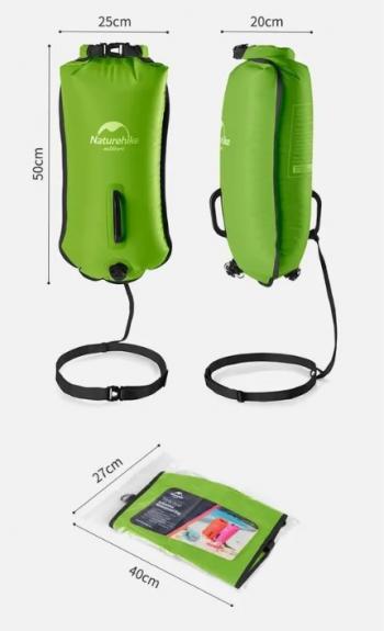 1 999 р. Гермомешок Naturehike туристический 18 л. ярко-зеленый  nh17s001-g-gr  с доставкой в г. Керчь. Увеличить фотографию 4