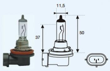 H8 (12V-35W  PGJ19-1) ЛАМПА УПАКОВКА (1 шт) BLICK BODYPARTS lp0h800-980-o