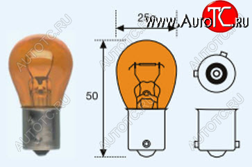 57 р. PY21W (S25 24V-21W  BAU15s) ЛАМПА УПАКОВКА (10 шт) BLICK ЖЕЛТ BODYPARTS lpy2100-982y-t  с доставкой в г. Керчь