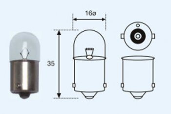 R5W (T16 24V-5W  BA15s) ЛАМПА УПАКОВКА (10 шт) BLICK BODYPARTS lpr0500-981-t