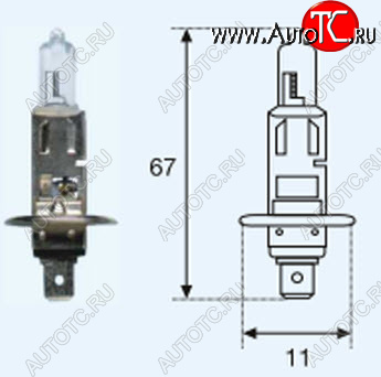 19 р. H1 (12V-55W  P14.5s) ЛАМПА УПАКОВКА (1 шт) BLICK BODYPARTS lp0h100-980-o  с доставкой в г. Керчь