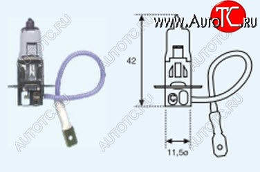 10 р. H3 (12V-55W  PK22S) ЛАМПА УПАКОВКА (1 шт) BLICK BODYPARTS lp0h300-980-o  с доставкой в г. Керчь