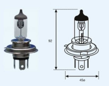 H4 (12V-60-55W  P43T) ЛАМПА УПАКОВКА (1 шт) SELUM BODYPARTS lp0h400-980-o