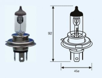 H4 (12V-60-55W  P43T Long Life) ЛАМПА УПАКОВКА (1 шт) SELUM BODYPARTS lp0h400-981-o