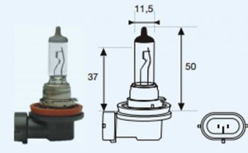H11 (12V-55W  PG19-2) ЛАМПА УПАКОВКА (1 шт) BLICK BODYPARTS lph1100-980-o