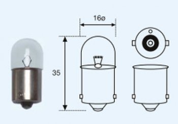R10W (T16 12V-10W  BA15s) ЛАМПА УПАКОВКА (10 шт) BLICK BODYPARTS lpr1000-980-t