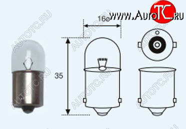 73 р. R10W (T16 12V-10W  BA15s) ЛАМПА УПАКОВКА (10 шт) BLICK BODYPARTS lpr1000-980-t  с доставкой в г. Керчь
