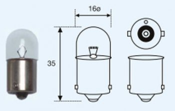 P15W (12V-15W  BA15s) ЛАМПА УПАКОВКА (10 шт) SELUM BODYPARTS lp15w00-980-t