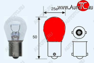 114 р. P21W (S25 12V-21W  BA15s) ЛАМПА УПАКОВКА (10 шт) BLICK КРАСН BODYPARTS lp21w00-981r-t  с доставкой в г. Керчь