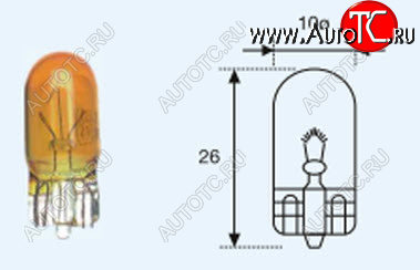 22 р. W5W (12V-5W  W2.1x9.5d) ЛАМПА УПАКОВКА (10 шт) BLICK ЖЕЛТ BODYPARTS lpw5w00-981y-t  с доставкой в г. Керчь