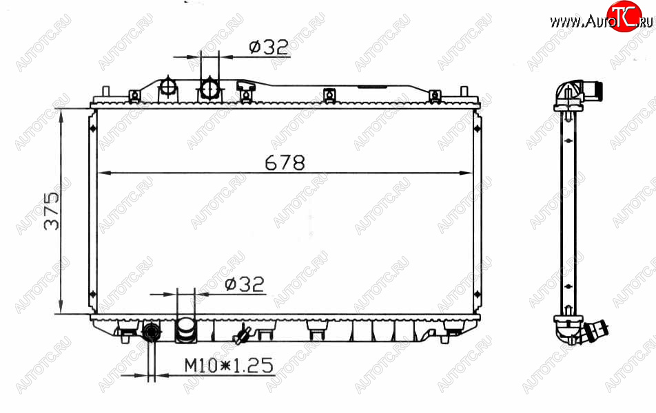5 249 р. CIVIC (375x695 мм) РАДИАТОР ОХЛАЖДЕН (СЕДАН) (ХЭТЧБЭК) MT BODYPARTS hdcvc06-917  с доставкой в г. Керчь