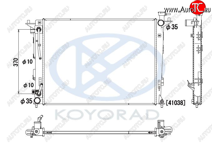 13 099 р. IX35 {KIA SPORTAGE 10- (mot. G4KD)} РАДИАТОР ОХЛАЖДЕН (бензин) AT (KOYO) KOYORAD hnx3510-911  с доставкой в г. Керчь