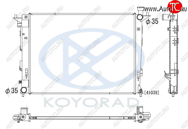 11 199 р. IX35 {KIA SPORTAGE 10-} РАДИАТОР ОХЛАЖДЕН (бензин) MT (KOYO) KOYORAD hnx3510-912  с доставкой в г. Керчь