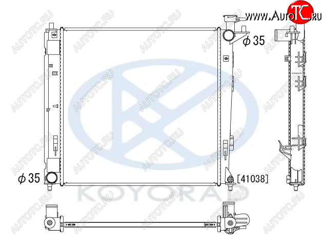 6 399 р. IX35 {KIA SPORTAGE 10-} РАДИАТОР ОХЛАЖДЕН (дизель) 2 MT (KOYO) KOYORAD hnx3510-914  с доставкой в г. Керчь