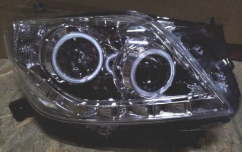 PRADO ФАРА Л+П (КОМПЛЕКТ) ТЮНИНГ ЛИНЗОВАН (DEVIL EYES) С СВЕТЯЩ ОБОДК (EAGLE EYES) ВНУТРИ ХРОМ EAGLE EYES typrd09-001h-n