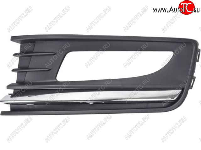 549 р. Левая вставка переднего бампера (с отверстием под ПТФ, пр-во Китай) BODYPARTS Volkswagen Polo 5 седан рестайлинг (2015-2020) (молдинг хром)  с доставкой в г. Керчь