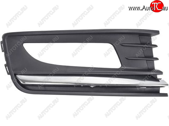 549 р. Правая вставка переднего бампера (с отверстием под ПТФ, пр-во Китай) BODYPARTS Volkswagen Polo 5 седан рестайлинг (2015-2020) (молдинг хром)  с доставкой в г. Керчь